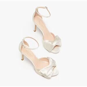 Kate Spade Cream Heeled Sandals with Ankle Strap